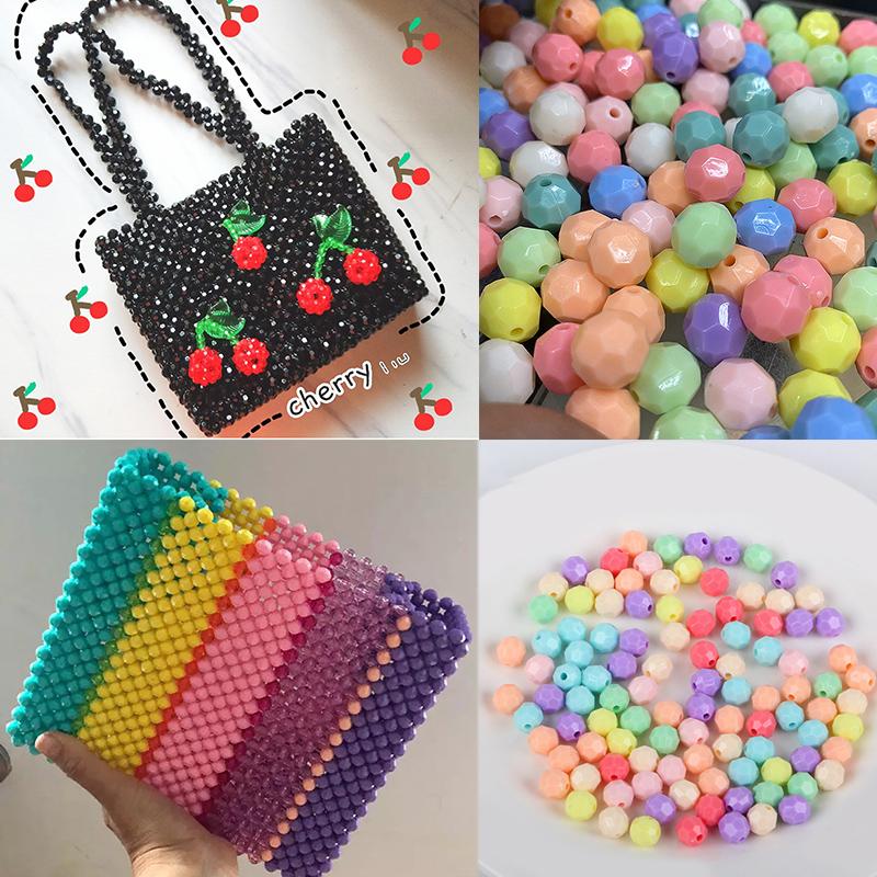 

АкрилОвый сплошной цвет Угловые бусины Цвет 32 Граненые бусины DIY Ручной бисер Материал Сумка Плетеные Свободные бусины