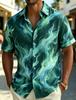 Neon Flame Print Short Sleeve Shirt, Trendy Casual Button-Down For Men