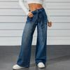 Cross-Border Women's Denim Shorts: Buttoned, Slim Fit, Half-Body Print, Casual, Elastic, Versatile Hot Pants