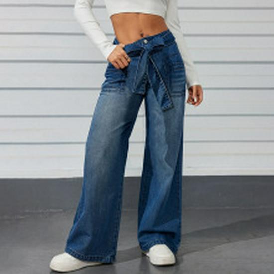 Cross-Border Women's Denim Shorts: Buttoned, Slim Fit, Half-Body Print, Casual, Elastic, Versatile Hot Pants