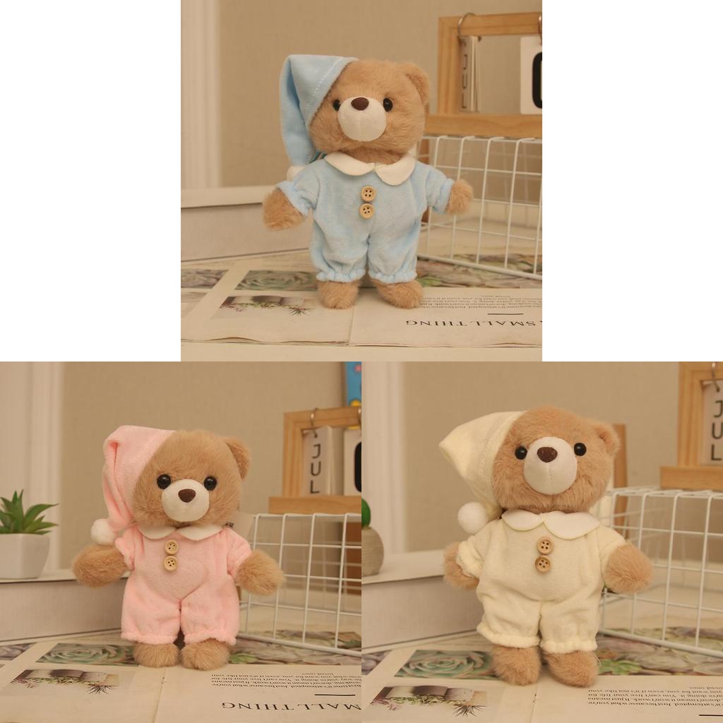 Plush Bear Keychain With Sleepwear Design For Kids And Adults