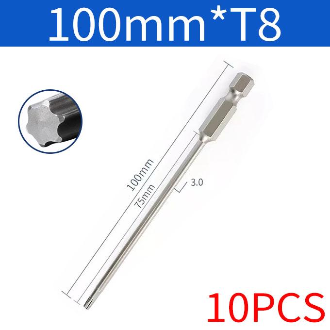 

Набор из 8/10 шт. 1/4 100 мм магнитных бит Torx для электрической отвертки, высококачественная отвертка Torx T8-T40