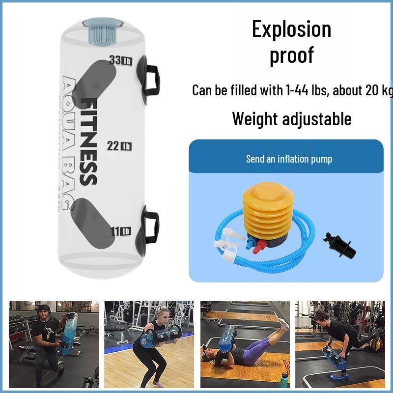Multi-Functional Weighted Water Bag for Fitness, Weightlifting, Squats, and Physical Training - Fillable Energy Column.