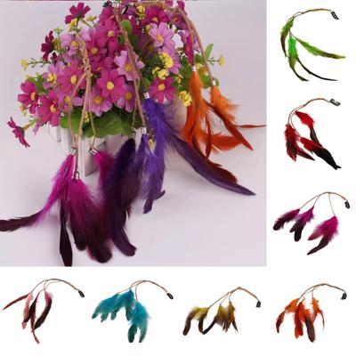 Feather Hair Pin Colorful Leather Long Tassel Hair Clip Easy Matching Headgear Theme Parties Hair Accessories