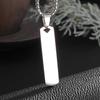 High-Quality Stainless Steel Glossy Cubic Column Pendant Necklace Men Women Simple Trendy Three-Dimensional Long Jewelry Gift