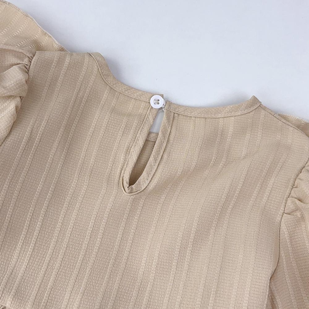 Spring and Autumn New Korean Style Children's Dress with Ruffled Long Sleeves Princess Dress Vintage Style Girls' Dress