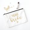 Team Bride Makeup Bag Bachelorette Party Cosmetic Bags Bridesmaid Toiletries Organizer Female Storage Make Up Case Wedding Gifts