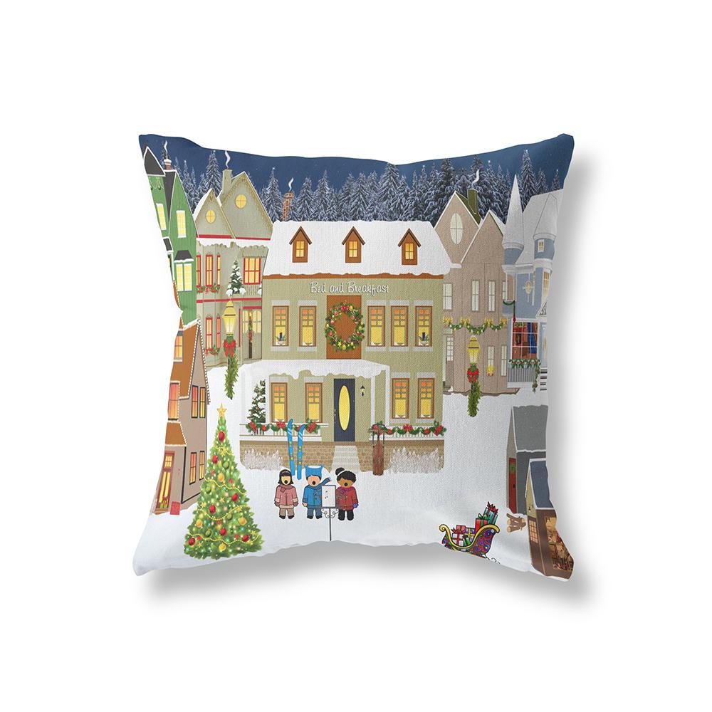 Home Decor Christmas Theme Printed Pattern Polyester Cushion Cover Living Room Sofa Decor Throw Pillow Pillow Cover