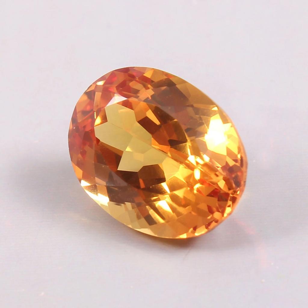 Natural Ceylon Padparadscha Sapphire 10 Ct Oval Shape Loose Gemstone