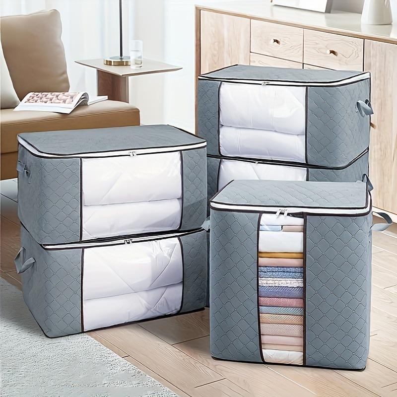 Extra Large Handle Storage Bag Portable Clothing and Quilt Organizing Bag with Window Durable Polyester Material