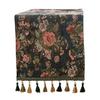 Yousheng Christmas Green Jacquard Table Runner with Tassel Decorative Festive Table Flag Dining Table Decoration for Home Restaurant Bar Kitchen