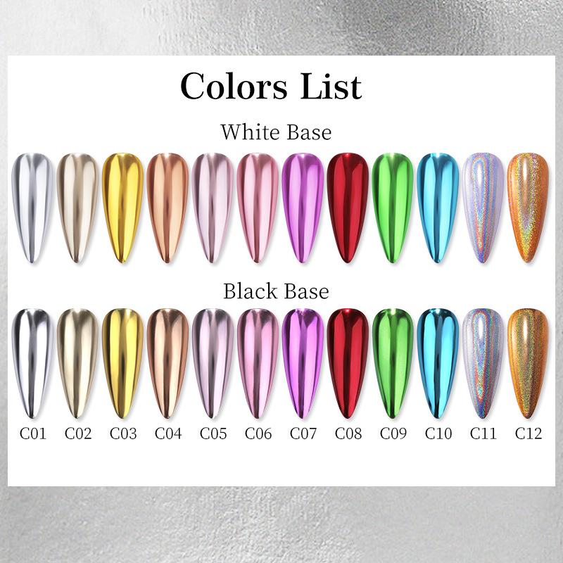 Nicole Diary Nail Art Solid Mirror Powder, Wassergewelltes Spiegelmehl, Aperture Laser Mirror Powder