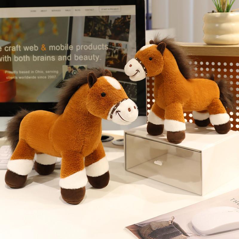 Animal Plush Toy Horse With Short Pile Fabric For Kids Gift And Collectors