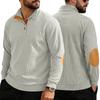 Spring and Autumn Solid Color Sports Long-sleeved Corduroy Tops for Men, Fashionable and Casual Stand-up Collar Outdoor Men's Pullover