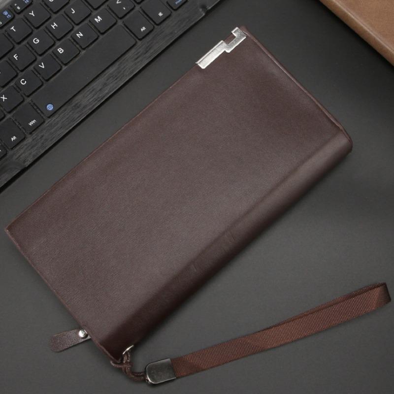 

New men s wallet long zipper multi-function wallet large capacity high-end clutch bag men s bag темно-коричневого кольору