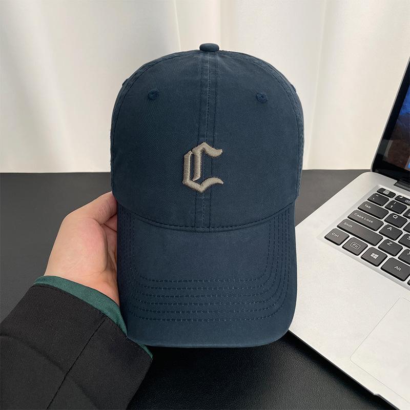 

Soft top embroidered letter baseball cap women s tide simple versatile sun hat showing face small sun protection cap men