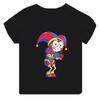 High-quality Casual Cotton T-shirts Boys Girls Cute Short-sleeved New Digital Circus Print T-shirts for Girls, Children's Tops