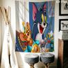 Tom Jerry Whimsical Adventure Tapestry Wallmounted Background Cloth Atmospheric Background Cloth Wall Decoration Background Wall Hanging Cloth