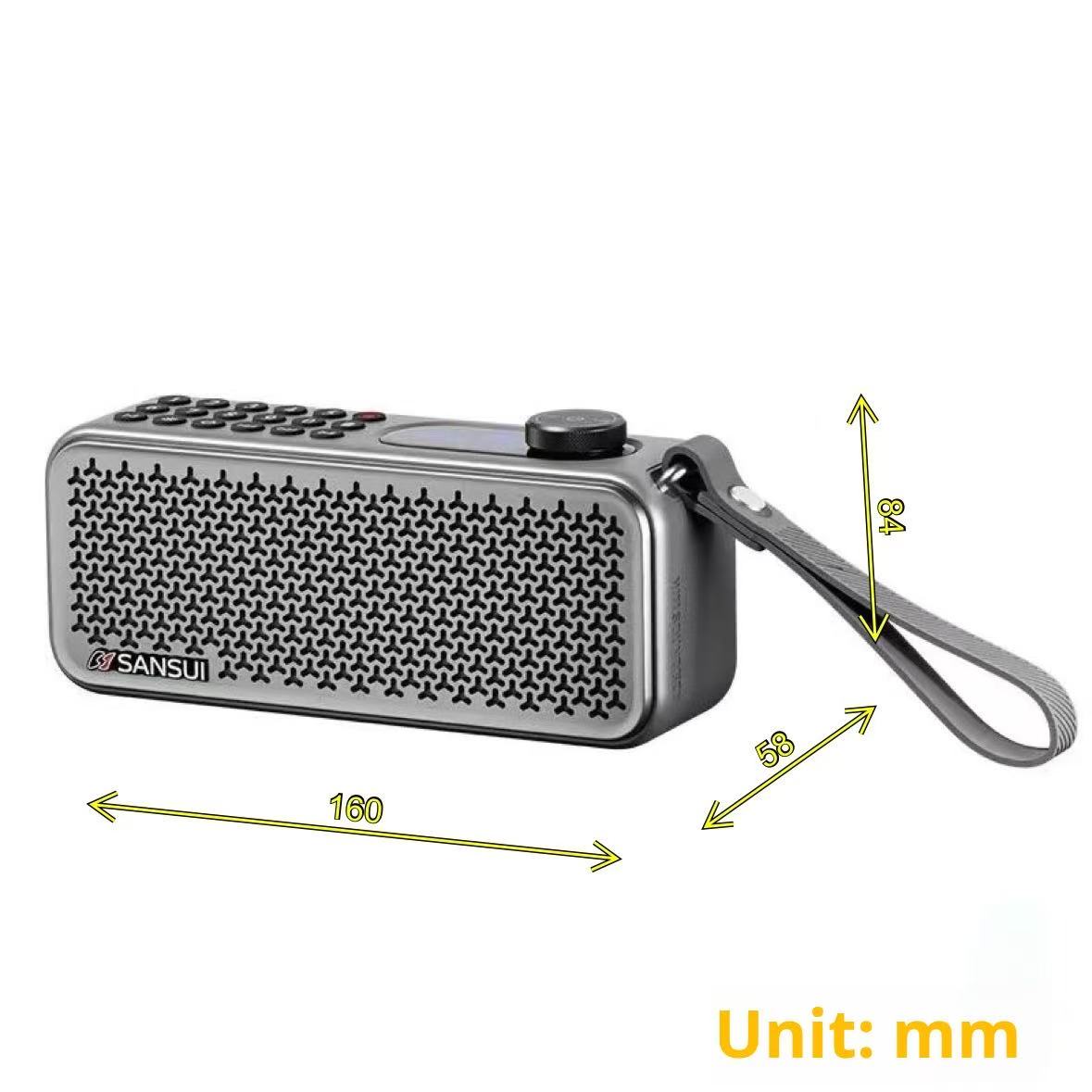 

F60 Пожилой FM-радио перезаряжаемый штекерный динамик с двумя картами, портативный Bluetooth-динамик, аккумулятор 3600 мАч серый