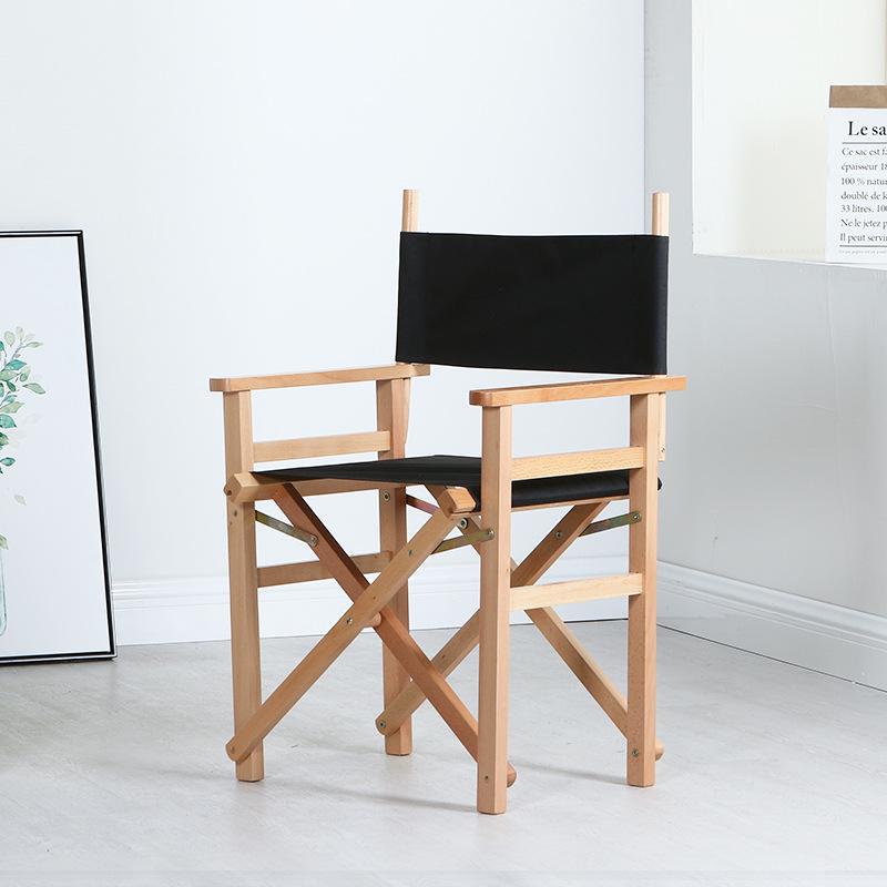 Klappbarer Regiestuhl aus Massivholz mit Segeltuchsitz und -lehne: Ideal für Bar, Büro, Make-up, Angeln, Outdoor und Freizeit.