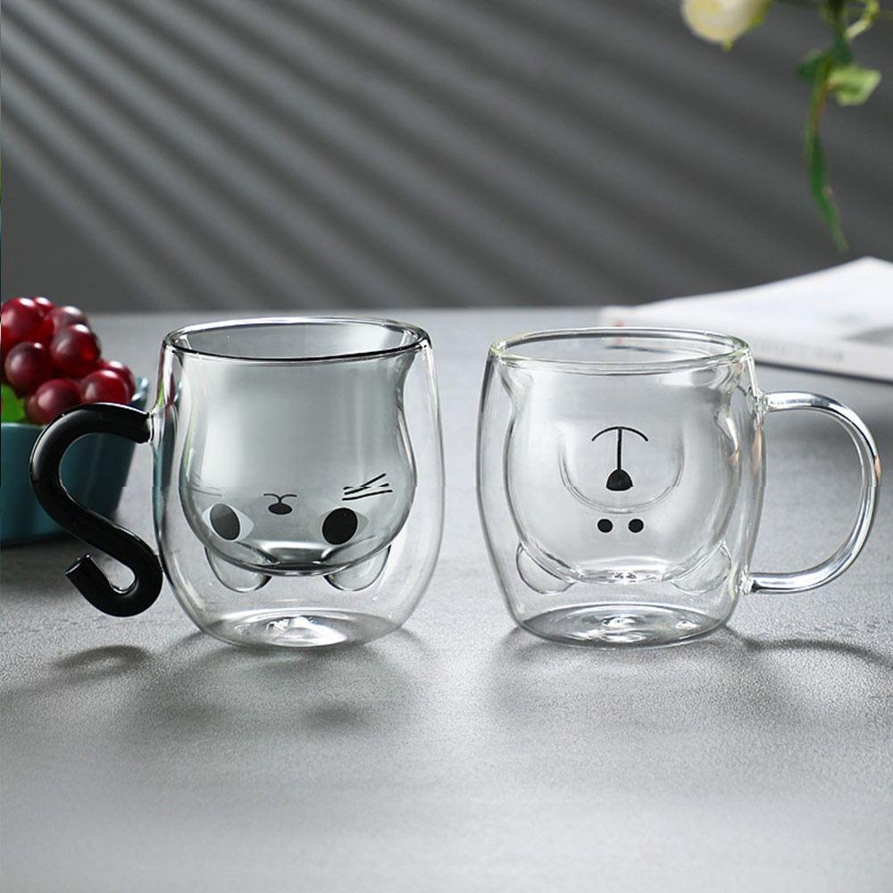 250-300ml Bär Cartoon Kaffeetasse Große Kapazität Kreative Glas Bär Tasse