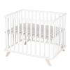 Baby Playpen - ROBA - 75 X 100 Cm - 'Lil Planet' Grey Playpen Mat Included - White Lacquered Wood