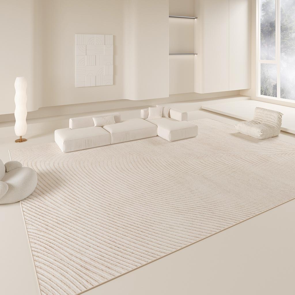 Line Cream Style Carpet Anti-slip and Easy-to-Clean Bedroom Floor Mat Living Room Carpet Home Decoration