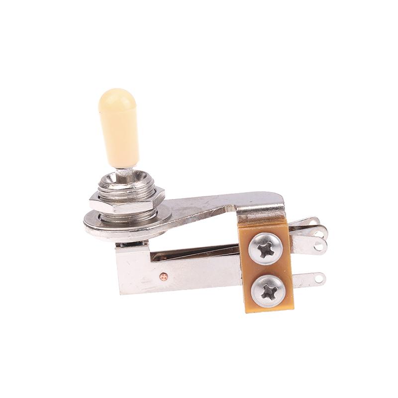 L-Type 3 Way Toggle Switch Right Angle L-Shaped Electric Guitar Pickup Selector Switch With Black/ Yellow/ White Plastic Cap