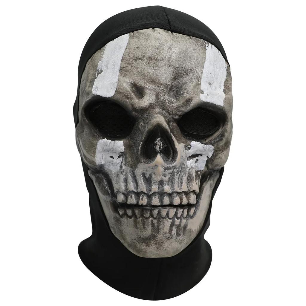Cosplay Unisex Halloween Horror Ghost Skull Mask MW2 Latex Headgear Helmet Perform Party Masquerade Prop