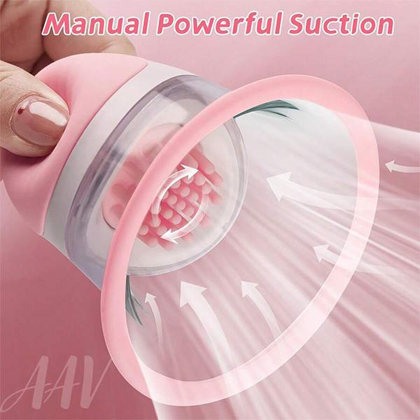 Nipple Sucker Strong Suction Stimulation Massager and 10 Vibrator Rotating Modes, Rechargeable Adult Toys for Fun Three Pairs of Massage Heads