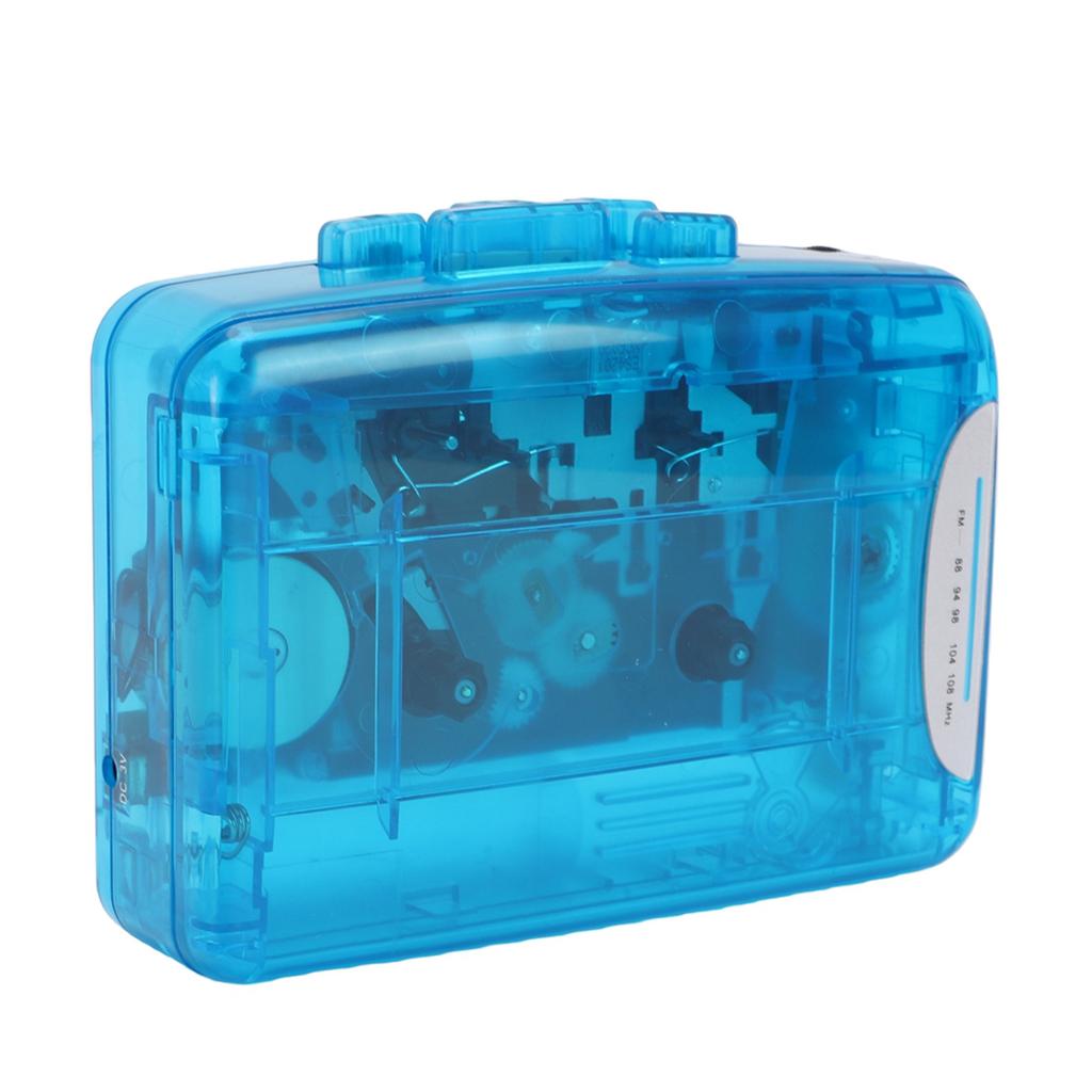 Cassette Player Portable Recorder Transparent Retro with Earphone for Cassette Tape