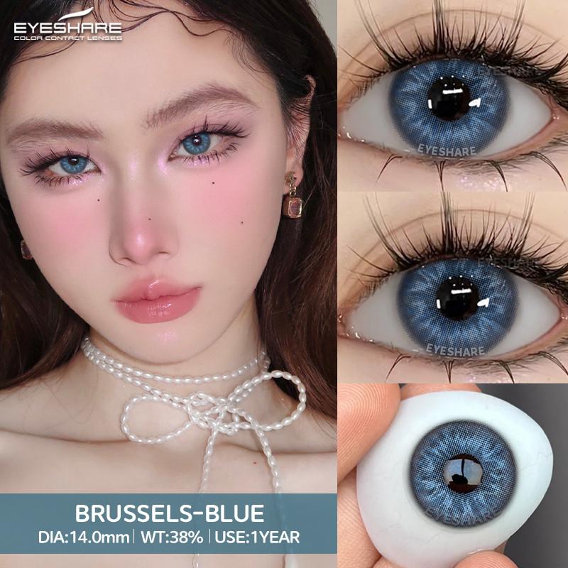 Eyeshare Seine Color Contact Lens Small Size 1 Pair Natural Black Lens Brown Lenses for Eyes Yearly Beauty Cosmetic