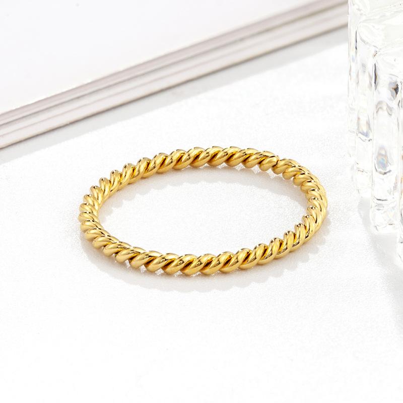Simple and Extremely Fine Twist Ring Plated Niche Twisted Ring Women's Titanium Steel High Color Retention Jewelry