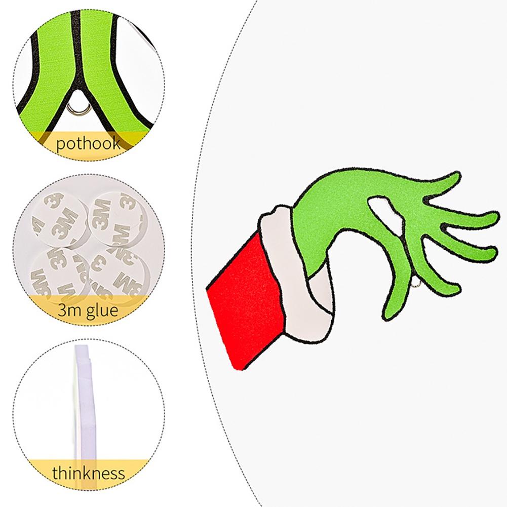 Christmas Door Hanging Decorations Cute Fun Thief Hand Decal Wall Stickers Festival Home Decor