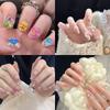 24Pcs Cartoon Sponge Star Cute Flash Nail Patch Nail Enhancement Patch Nail Powder Blusher