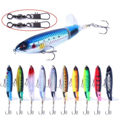 1PCS Whopper Plopper 11cm 17g Popper Fishing Lure Pencil Artificial Hard Bait Wobbler Rotating Tail Fishing Tackle