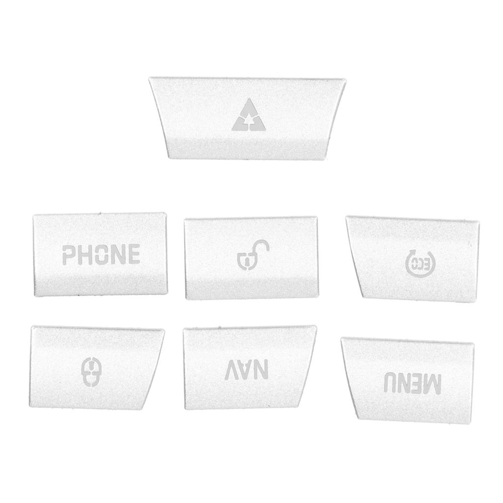7Pcs Multimedia Panel Button Cover Sticker Silver Aluminium Alloy Fit for Jaguar XF 2012‑2015