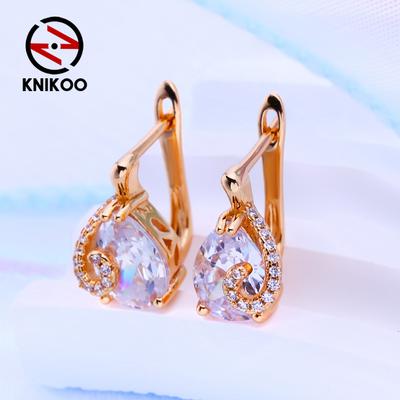 Brincos de clipe para mulheres zircônia cúbica moda brincos longos joias para presentes de festa de casamento