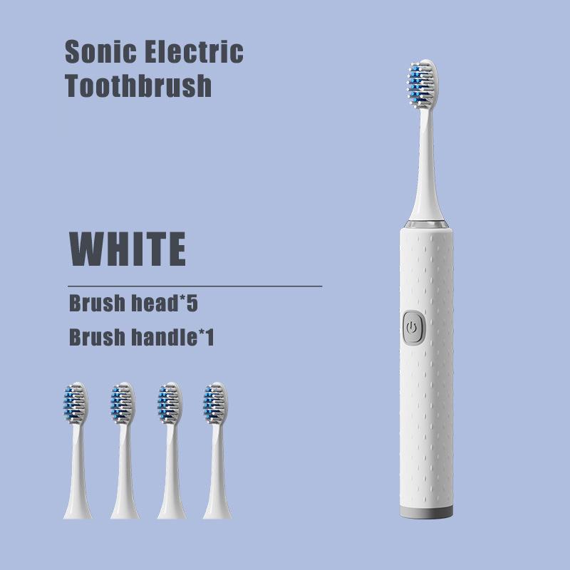 Elektrický zubní kartáček s měkkými štětinami DuPont kartáčková hlavice IPX7 Vodotěsný, bateriově napájený přenosný sonický zubní kartáček Specialized pro dospělé