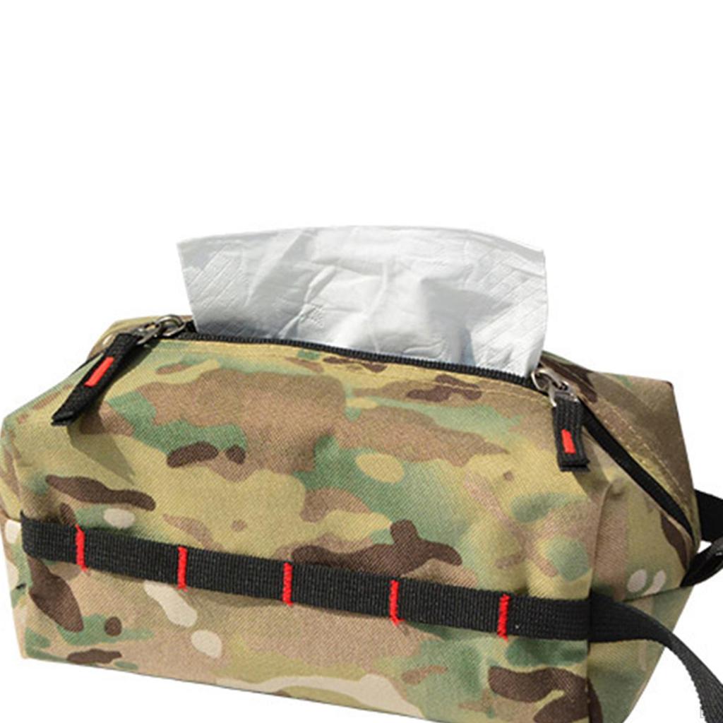 1pc Outdoor Portable Tissue Paper Holder Waterproof Cloth Facial Rectangle Napkin