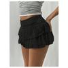 Women's Layered Lace Ruffle Mini Skirt High Waist Tiered Short Skirt Romantic Party Summer