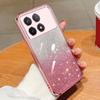 KEYSION Luxury Plating Glitter Phone Case for Xiaomi POCO F6 Pro Transparent Soft TPU Shockproof Back Cover for POCO F6 Pro