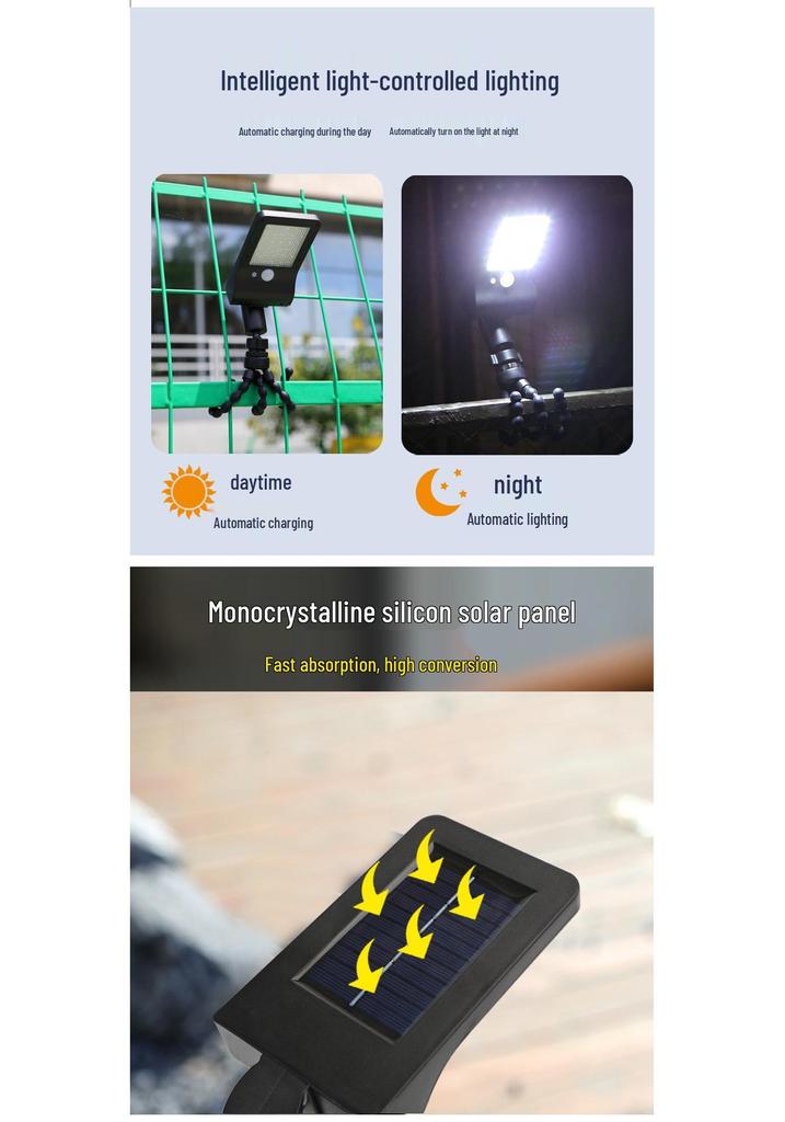 Solar Octopus Lamp for Outdoor Camping, Courtyard, Street, Wall, and Sensor Lighting