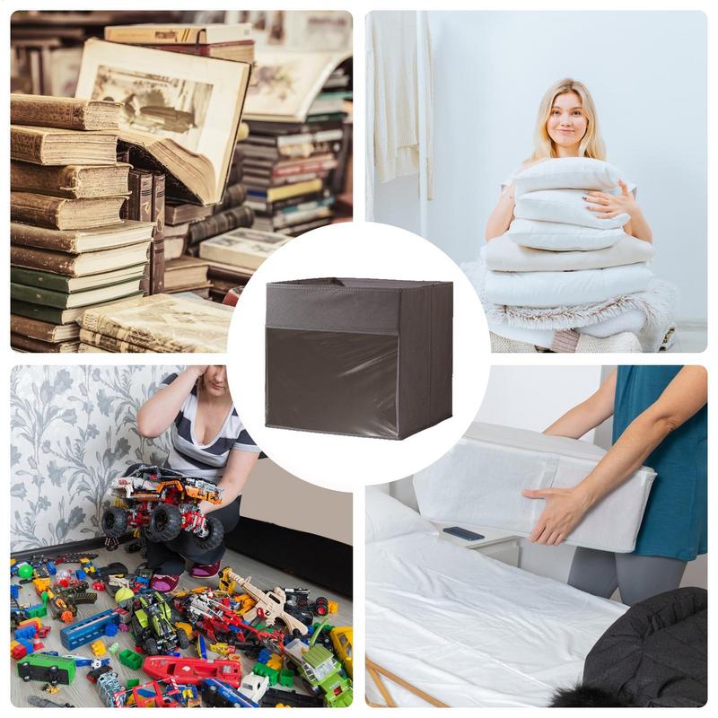 Cube Organizer Bins Foldable Toy Bins Non-Woven Cube Space-Saving Box For Bookshelf Nursery Dorm Living Room Wardrobe Closet