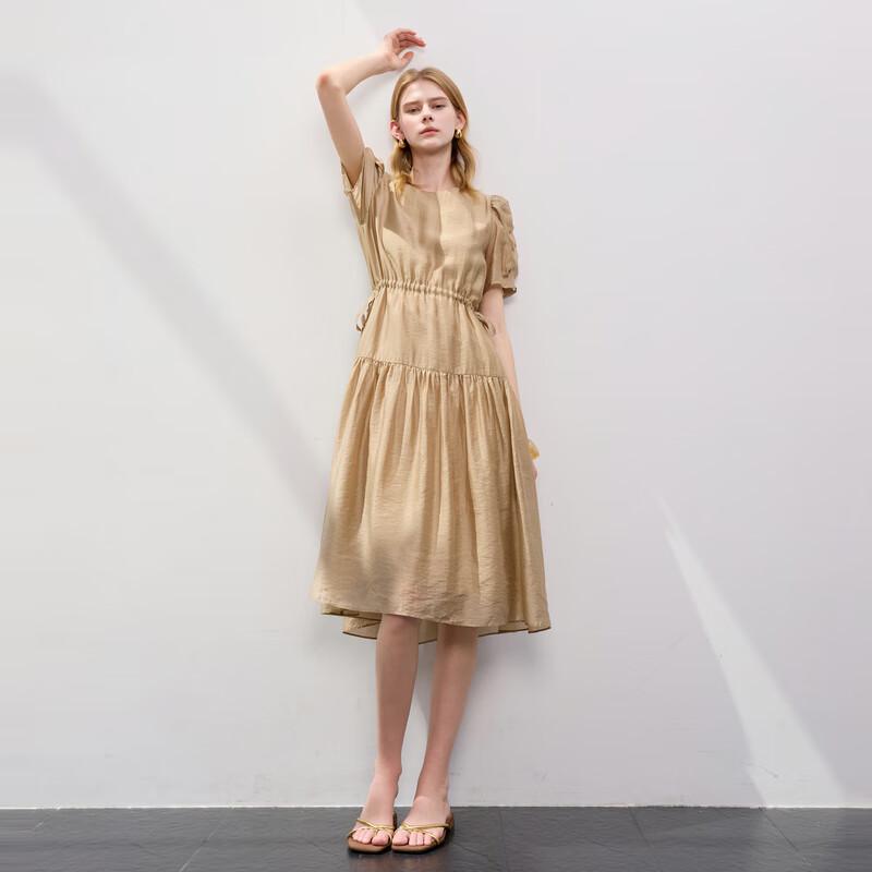 

Sancai 2025 Summer Lyocell Puff Sleeve A-Line Dress S 155/80A