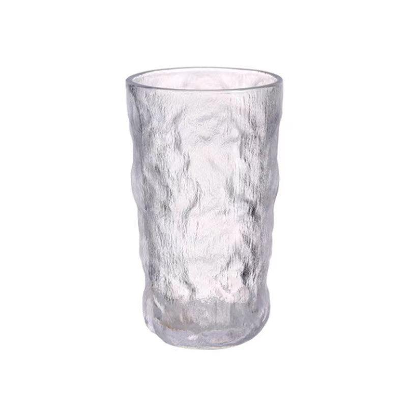 Bicchiere Minimalista in Vetro Glacier - Design di Nicchia Elegante per Birra, Latte o Acqua