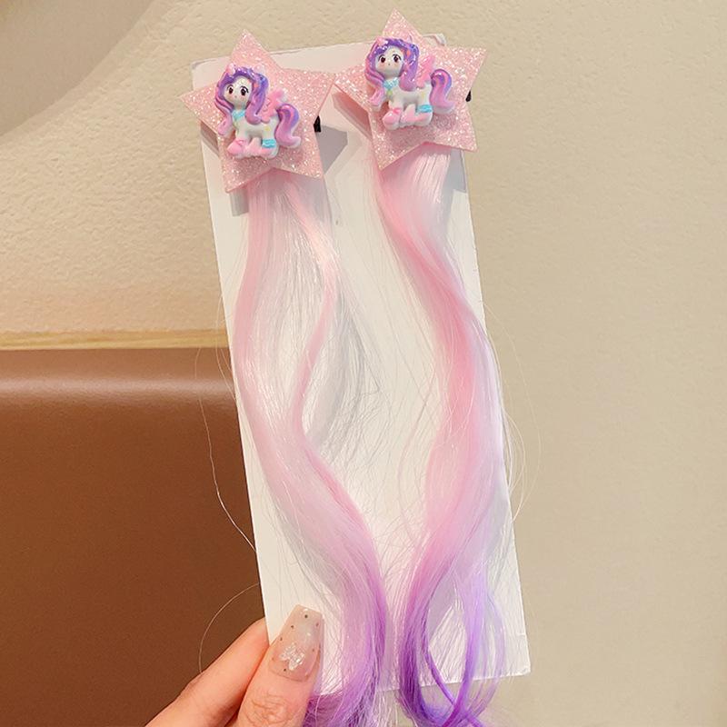 My Little Pony Colorful Braided Wig & Star Hair Ties for Girls - 2025 Princess Style