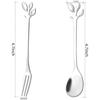 A84X-Dessert Spoon Fork Set,20 Pcs 4.7 Inch Cake Fork,Coffee Spoon,Creative Silver Leaf Fruit Fork,(20 Spoon + 20 Fork)