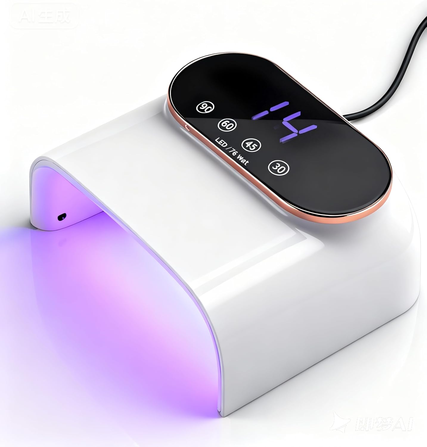 

76W UV LED Nail Lamp with 38 LEDs, Smart Sensor, LCD Timer for Gel Polish Curing білий