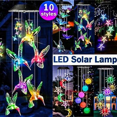Carillon éolien solaire Led à couleur changeante, lampe suspendue étanche pour l'extérieur, décoration de jardin